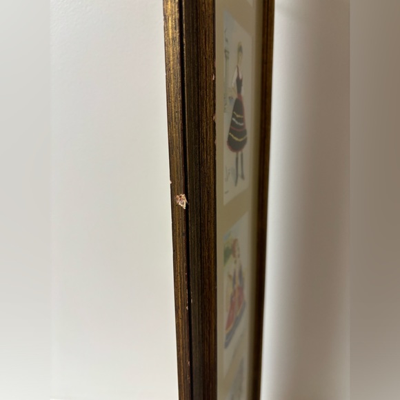 Vintage Greek dance inspired silk embroidered wood framed postcards by Isabel - Picture 10 of 12